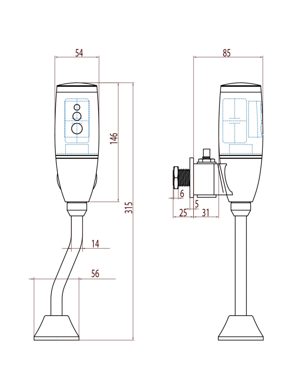 Устройство автоматического слива воды для писсуара KG6329